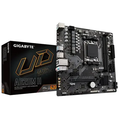 GIGABYTE A620M H / A620M / AM5 / 2x DDR5 / 4x SATA III / 6x USB / 1x PCIE x16 / 1x GLAN / 1x M.2 / mATX