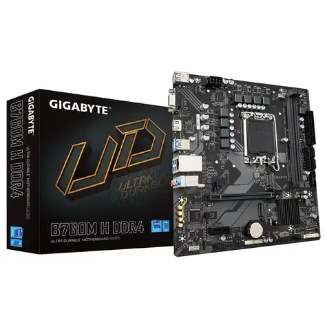 GIGABYTE B760M H / B760M / LGA 1700 / 2x DDR4 / 4x SATA III / 6x USB / 1x PCIE x16 / 1x GLAN / 2x M.2 / mATX