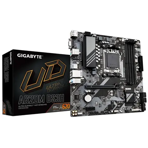 GIGABYTE A620M DS3H / A620M / AM5 / 4x DDR5 / 4x SATA III / 6x USB / 1x PCIE x16 / 1x GLAN / 1x M.2 / mATX
