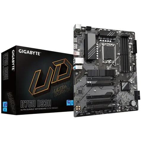 GIGABYTE B760 DS3H / B760 / LGA 1700 / 4x DDR5 / 4x SATA III / 6x USB / 4x PCIE x16 / 1x GLAN / 2x M.2 / ATX