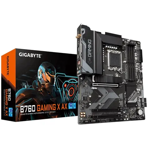 GIGABYTE B760 GAMING X AX / B760 / LGA 1700 / 4x DDR5 / 4x SATA III / 8x USB / 3x PCIE x16 / 1x 2.5GLAN / 3x M.2 / ATX
