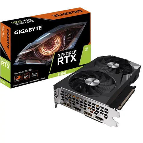 GIGABYTE RTX 3060 GAMING OC 8G rev. 1.0 / 1320 - 1807 MHz / 8GB GDDR6 15GHz / 128-bit / 2x HDMI + 2xDP / 170W