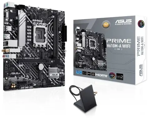 ASUS PRIME H610M-A WIFI / H610 / LGA 1700 / 2x DDR5 / 1x PCIEx16 / 1x GLAN / WIFI / mATX