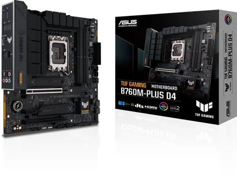 ASUS TUF GAMING B760M-PLUS / B760 / LGA 1700 / 4x DDR5 / 2x PCIEx16 / 1x 2.5GLAN / mATX