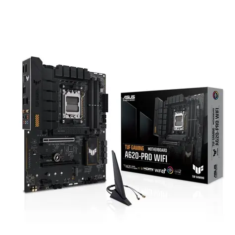 ASUS TUF GAMING A620-PRO WIFI / A620 / AM5 / 4x DDR5 / 2x PCIEx16 / 1x 2.5GLAN / WIFI / ATX