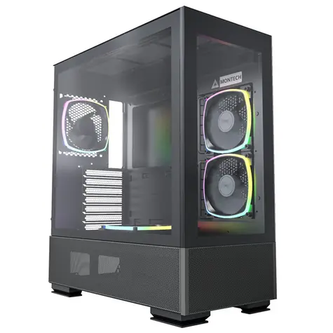 Montech Sky Two černá / ATX / 2x USBA + 1x USBC / 4x 120mm / bez zdroje / průhledná bočnice