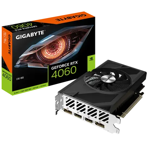 GIGABYTE RTX 4060 D6 8G / 1830 - 2460 MHz / 8GB GDDR6 / 128-bit / 2x HDMI + 2x DP / (8)