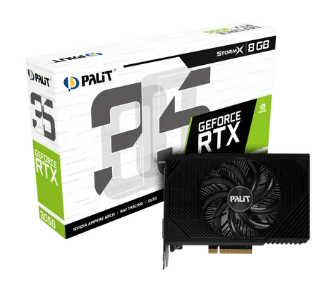 PALIT GeForce RTX 3050 Storm X 8GB / 1552 - 1777 MHz / 8GB GDDR6 / 128-bit / 1x DVI + 1x HDMI + 1x DP / 115W (6)