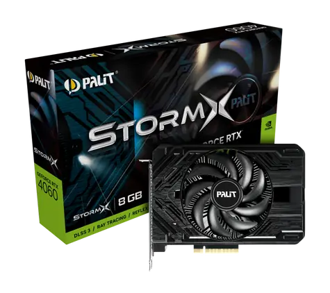 PALIT GeForce RTX 4060 Storm X 8GB / 1830 - 2460 MHz / 8GB GDDR6 / 128-bit / 1x HDMI + 3x DP / 115W (8)