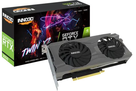 Inno3D GeForce RTX 3050 Twin X2 8GB / 1552 - 1777 MHz / 8GB GDDR6 / 128-bit / 1x HDMI + 3x DP / (8)