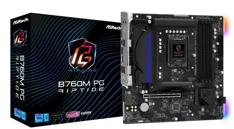 ASRock B760M PG Riptide / LGA 1700 / 4x DRR5 / 1x PCIex16 / 2.5GLAN / mATX