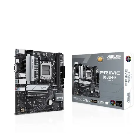 ASUS PRIME B650M-K / B650 / AM5 / 2x DDR5 / PCIEx16 / 1x 2.5GLAN / mATX 