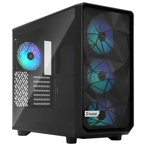 Fractal Design Meshify 2 Lite RGB Light Tint černá / E-ATX / 2x USB 3.2 / 4x 140mm / bez zdroje / průhledná bočnice 