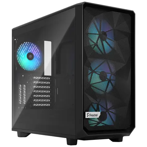 Fractal Design Meshify 2 RGB TG Light Tint černá / E-ATX / 2x USB 3.2 / 2x USB-C 3.2 / 4x 140mm / bez zdroje / průhledná