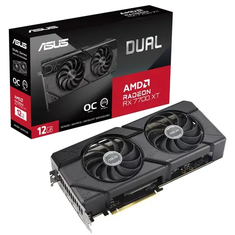 ASUS Dual RX7700XT OC 12GB / 2599Mhz / 12GB GDDR6 / 192bit / 1x HDMI + 3x DP / (8+8)