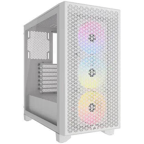 Corsair 3000D Airflow RGB bílá / ATX / 2x USB 3.2 / 3x 120mm / bez zdroje / průhledná bočnice 