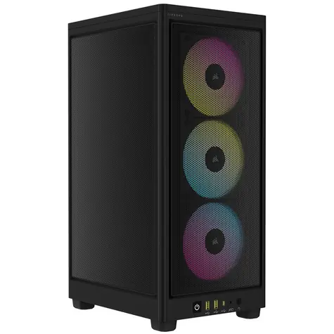 Corsair iCUE 2000D Airflow RGB černá / Mini-ITX / 2x USB 3.2 / USB-C / 4x 120mm / bez zdroje / prachové filtry