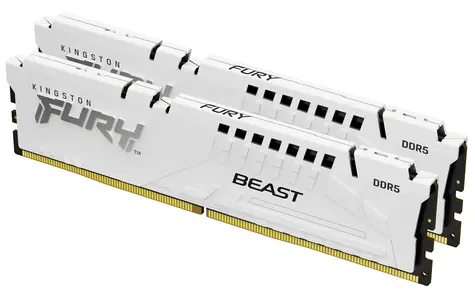 Kingston Fury Beast White 32GB (2x 16GB) DDR5 6400MHz / CL32 / DIMM / On-Die ECC / XMP / 1.4V 