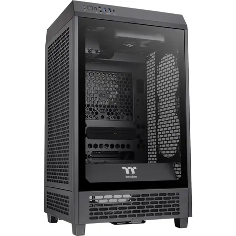 THERMALTAKE The Tower 200 černá / mini ITX / 1x USB-C 3.2 / 2x USB-A 3.0 / bez zdroje / průhledná bočnice 