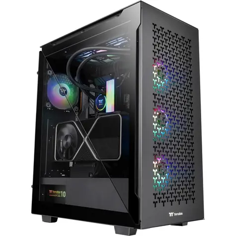 THERMALTAKE Divider 500 TG Air černá / ATX / 1x USB-C 3.2 / 2x USB-A 3.0 / bez zdroje / průhledná bočnice 
