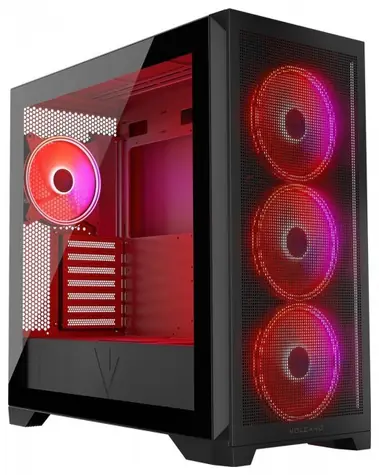 MODECOM Volcano Expanse S Apex ARGB černá / ATX / 1x USB-C 3.2 / 2x USB 3.2 / 4x 140mm / bez zdroje / průhledná bočnice