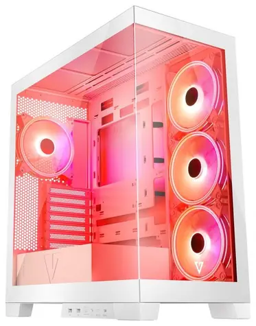 MODECOM Volcano Space Apex ARGB bílá / ATX / 1x USB-C 3.2 / 2x USB 3.2 / 4x 140mm / bez zdroje / průhledná bočnice