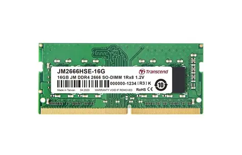 Transcend JetRam 16GB (1x16GB) 2666MHz / SODIMM / DDR4 / CL19 / 1.2V / 1Rx8