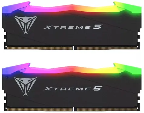Patriot Viper Xtreme 5 RGB 32GB (2x16GB) 7600MHz černá / DIMM / DDR5 / CL36 / On-Die ECC / Unbuffered / 1.45V