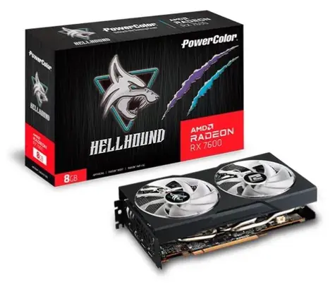PowerColor Radeon RX 7600 Hellhound 8GB OC / 1772 - 2693 MHz / 8GB GDDR6 / 128-bit / 3x DP / 1x HDMI / (8) 600W