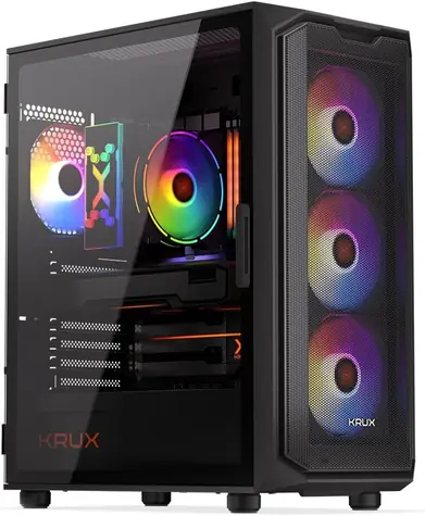 KRUX Orona černá / PC skříň / ATX / 2x USB-A 2.0 & 1x USB-A 3.0 / průhledná bočnice / bez zdroje 
