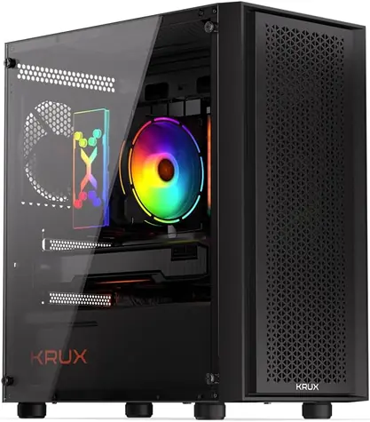 KRUX Scor černá / PC skříň / Micro ATX / 2x USB-A 2.0 & 1x USB-A 3.0 / průhledná bočnice / bez zdroje 