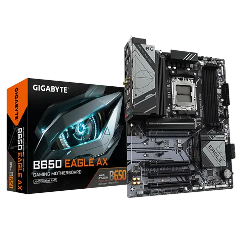 GIGABYTE B650 EAGLE AX / B650 / AM5 / 4x DDR5 / PCIEx16 / 1x GLAN / ATX
