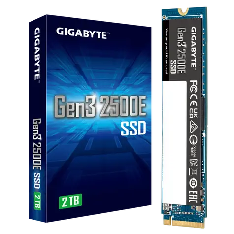 GIGABYTE Gen3 2500E 2TB / M.2 2280 Gen 3/ R: 2400 MBps / W: 2000 MBps / MTBF: 1.5mh / 5y
