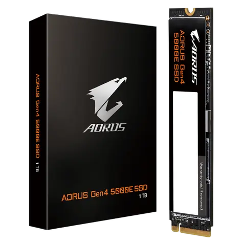 GIGABYTE AORUS Gen4 5000E 1TB / M.2 2280 Gen 4 / R: 5000 MBps / W: 4600 MBps / MTBF: 1.5mh / 5y