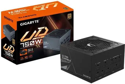 GIGABYTE UD750GM PG5 / ATX 3.0 / 750W / modulární / 80PLUS GOLD / aktivní PFC / 120mm ventilátor 