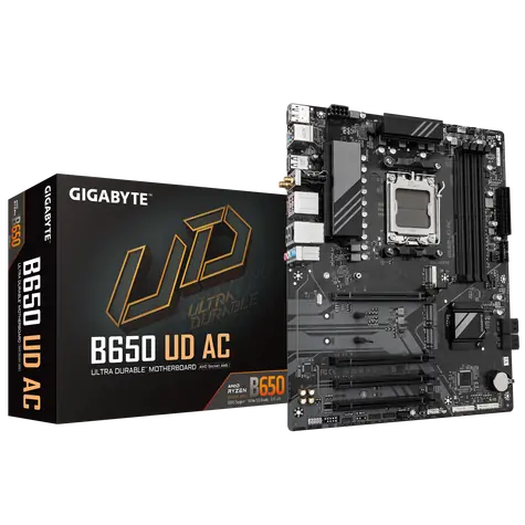 GIGABYTE B650 UD AC / B650 / AM5 / 4x DDR5 / PCIEx16 / 1x GLAN / ATX