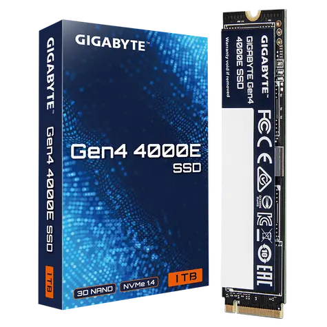 GIGABYTE Gen4 4000E SSD 1TB / M.2 2280 Gen 4 / R: 4000 MBps / W: 3900 MBps / MTBF: 1.5mh / 3y