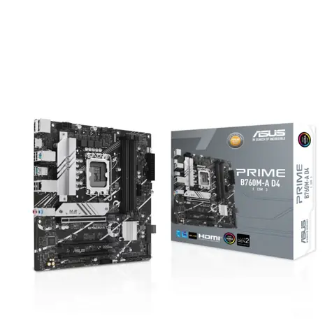 ASUS B760M-A D4 (CSM) / B760M / LGA 1700 / 4x DDR4 / PCIEx16 / 1x 2.5GLAN / mATX