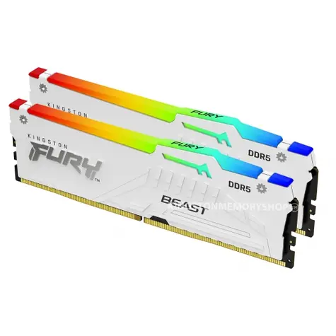 Kingston Fury Beast White RGB 32GB (2x 16GB) DDR5 6400MHz / CL32 / DIMM / 1.4V / Non-ECC / XMP 3.0 
