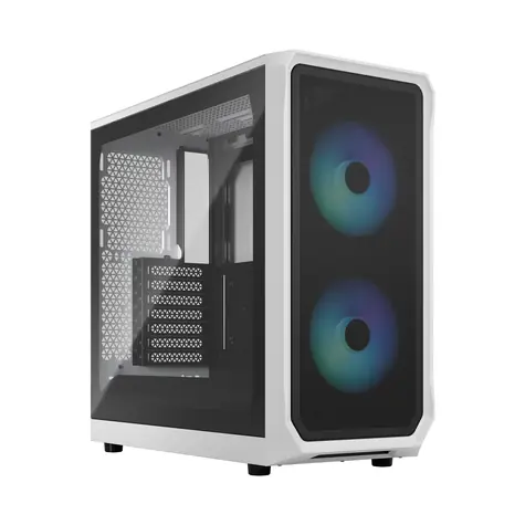 Fractal Design Focus 2 RGB černo-bílá / ATX / 2x USB 3.0 / 2x 140mm / bez zdroje / prachové filtry / průhledná bočnice