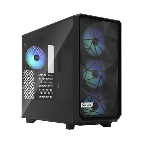 Fractal Design Meshify 2 Lite TG Light Tint černá / E-ATX / 2x USB-A / bez zdoje / průhledná bočnice / prachové filtry