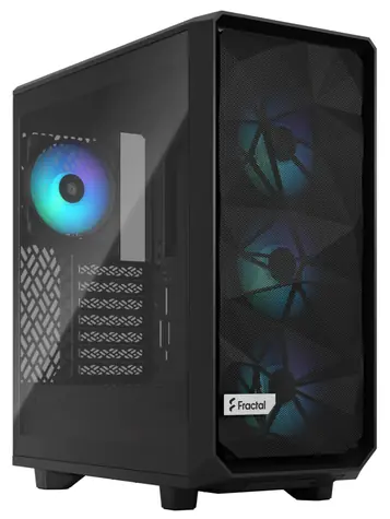 Fractal Design Meshify 2 Compact RGB TG Light Tint černá / ATX / 2x USB-A 3.2 / 1x USB-C 3.2 / bez zdroje / prach filtry