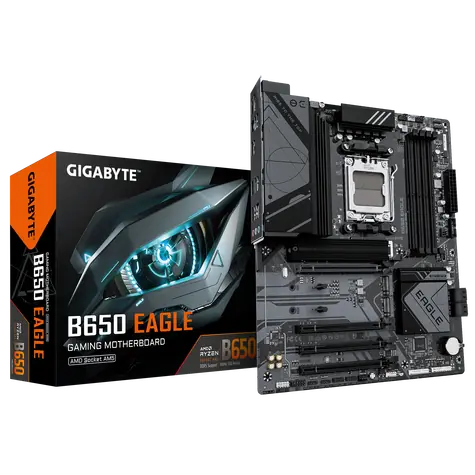 GIGABYTE B650 EAGLE / B650 / AM5 / 4x DDR5 / PCIEx16 / 1xGLAN / ATX