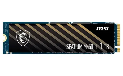 MSI SPATIUM M450 1TB / M.2 2280 / PCIe Gen4 / 3D NAND flash / R: 3600MBps / W: 3000MBps / MTBF: 1.5mh / 5y