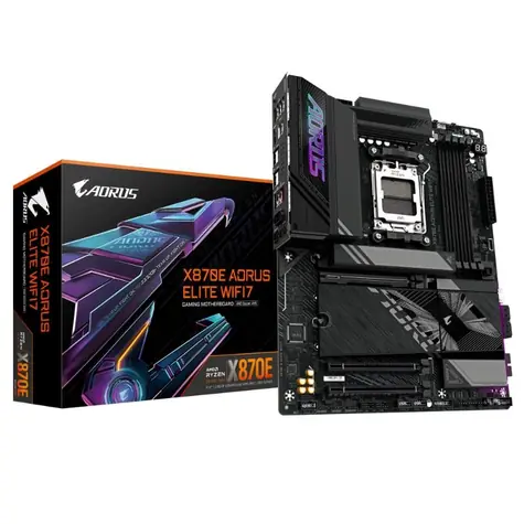 GIGABYTE X870E AORUS ELITE WIFI7 / AMD X870 / DDR5 / SATA III RAID / USB / 2.5GLAN / M.2 / sc.AM5 / ATX