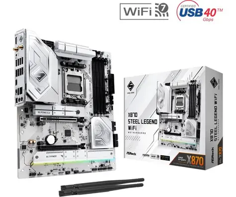 ASRock X870 STEEL LEGEND WIFI / AMD X870 / DDR5 / SATA III RAID / USB / 2.5GLAN / M.2 / sc.AM5 / ATX