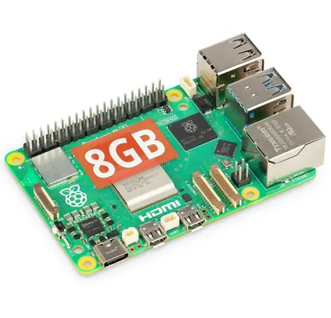 RASPBERRY Pi 5 – 8GB RAM / 64bit / 2,4 GHz / 2x4Kp60 / microHDMI 