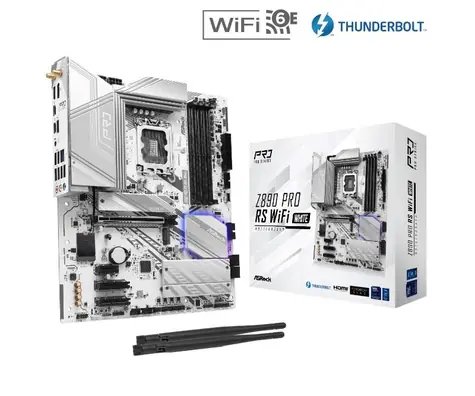 ASRock Z890 Pro RS WiFi White / Z890 / LGA 1851 / 4x DDR5 / PCIex16 / 2.5GLAN / ATX
