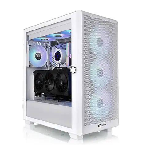 THERMALTAKE S250 ARGB bílá / E-ATX / 2x USB-A 3.0 / 4x 120mm RGB / bez zdroje / průhledná bočnice