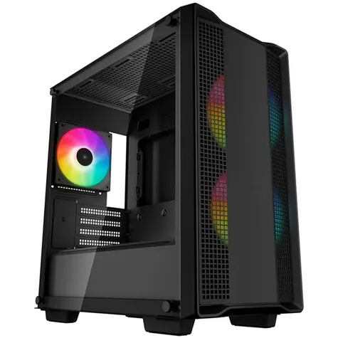 DEEPCOOL CC360 ARGB černá / mATX / 1x USB-A 3.2 / 1x USB-A 2.0 / 3x 120mm RGB / bez zdroje / průhledná bočnice